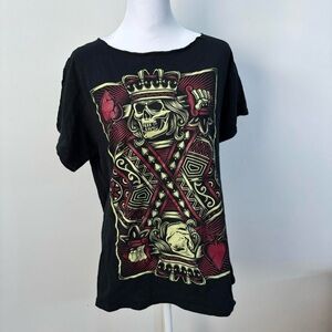 Graphic Skull Playing Card T-Shirt